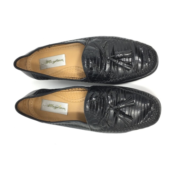 Mezlan Loafers Dress Shoes Size 8.5 M Black Lizard main image 6